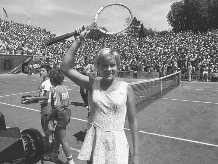 Sue Barker in the French Championship 1976