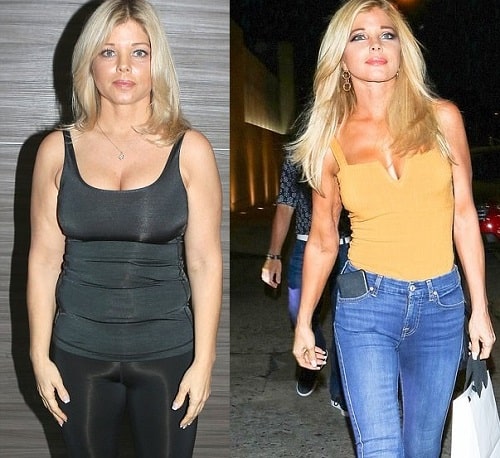 Donna D'Errico before (left) and after (right) the plastic surgery