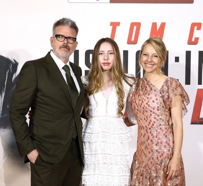 Heather with her husband and daughter at the 2018 BFI IMAX in London, England
