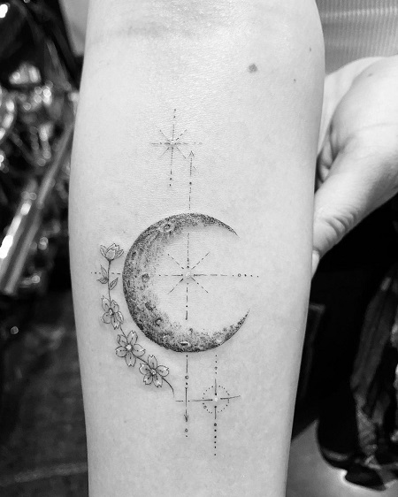 Janel got a moon tattoo for honoring her grandmother