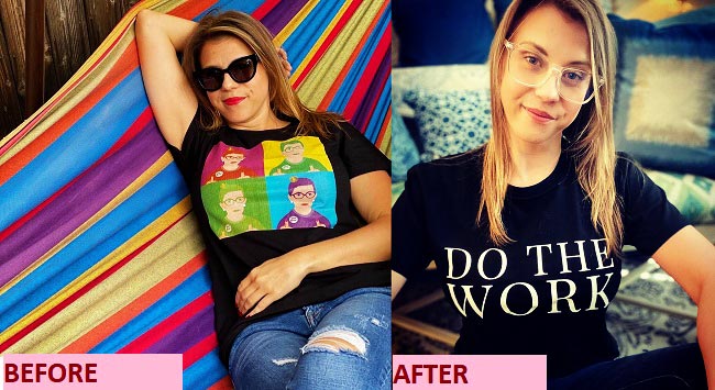 Jodie Sweetin's before and after weight loss photo during the pandemic