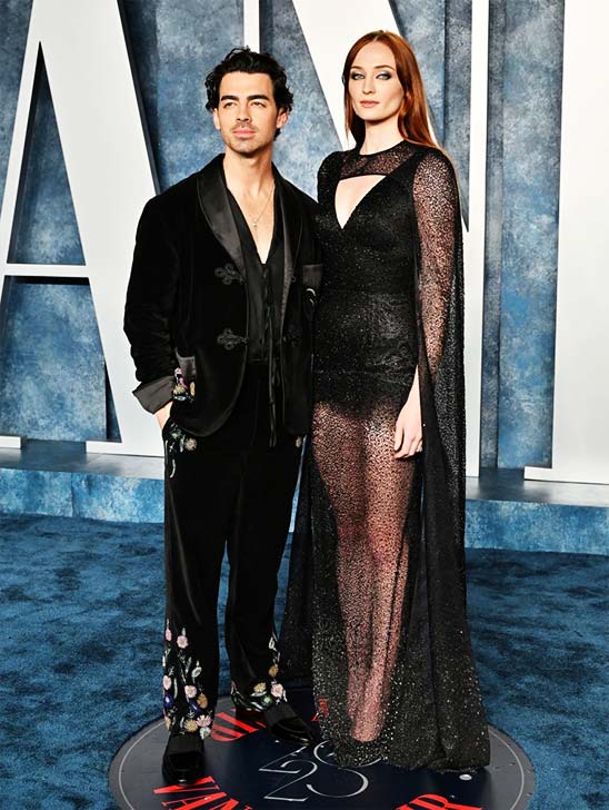 Jonas and Turner at the 2023 Vanity Fair Oscar Party