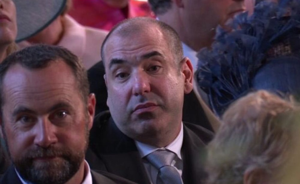 Rick Hoffman's expression at the Royal Wedding